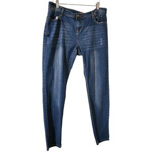 Apple Bottoms Womens Y2K Denim Jeans Size 16W Blue Wash Mid-Rise Rivet Accents